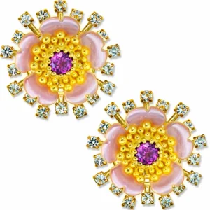 Pearl Earrings | Stud Earrings*Alex Soldier Gold Baby Blossom Earrings with Rose Mother Of Pearl