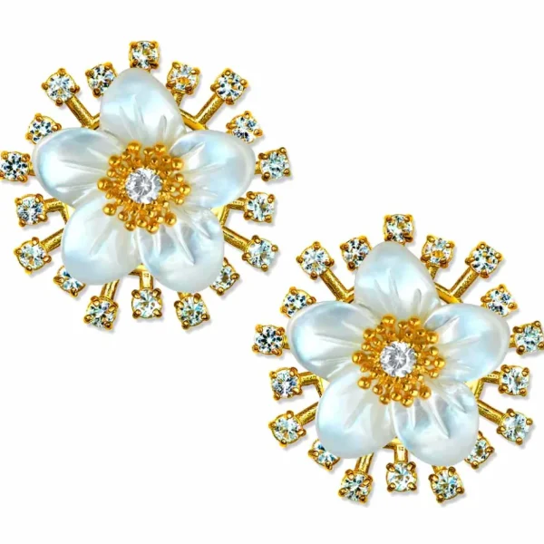 Pearl Earrings | Stud Earrings*Alex Soldier Gold Baby Blossom Earrings with Mother Of Pearl