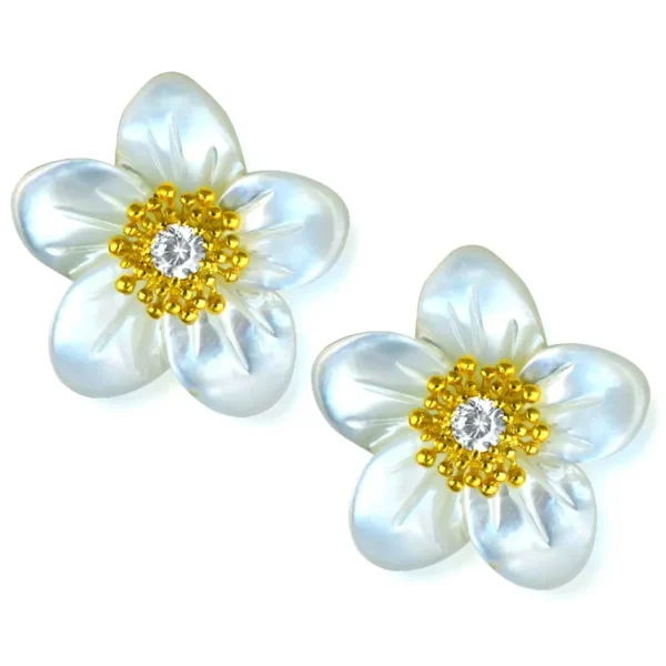 Pearl Earrings | Stud Earrings*Alex Soldier Gold Baby Blossom Earrings with Mother Of Pearl