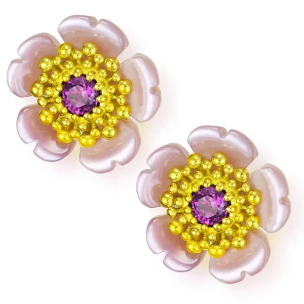 Pearl Earrings | Stud Earrings*Alex Soldier Gold Baby Blossom Earrings with Rose Mother Of Pearl