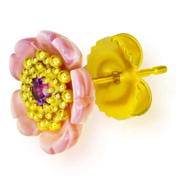Pearl Earrings | Stud Earrings*Alex Soldier Gold Baby Blossom Earrings with Rose Mother Of Pearl