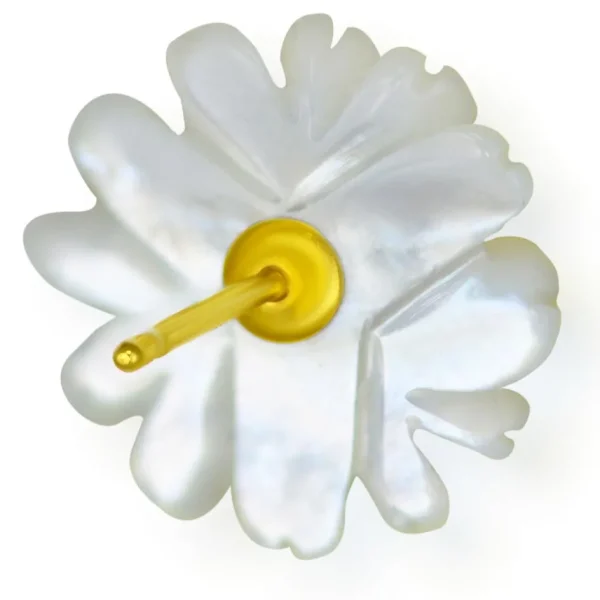 Citrine Jewelry | Stud Earrings*Alex Soldier Gold Baby Blossom Earrings with Carved Mother Of Pearl
