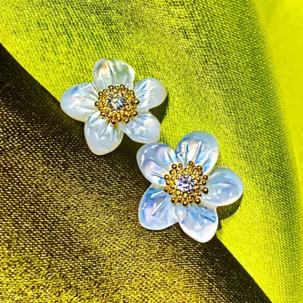 Pearl Earrings | Stud Earrings*Alex Soldier Gold Baby Blossom Earrings with Mother Of Pearl