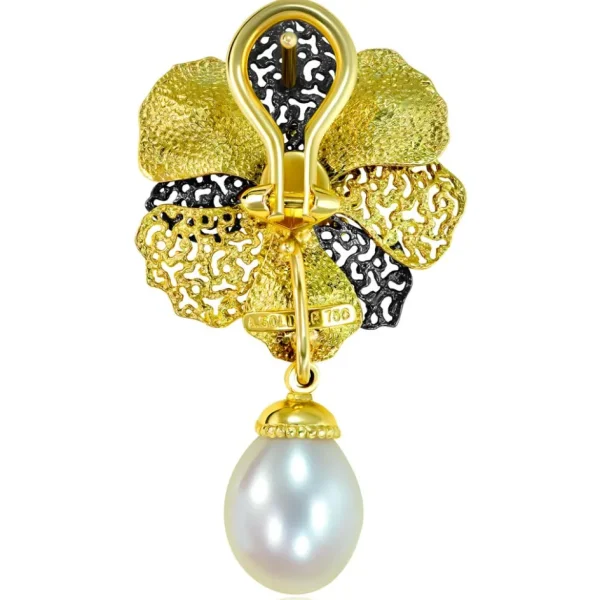 Diamond Jewelry | Stud Earrings*Alex Soldier Gold Baby Coronaria Convertible Earrings with Pearls & Diamonds