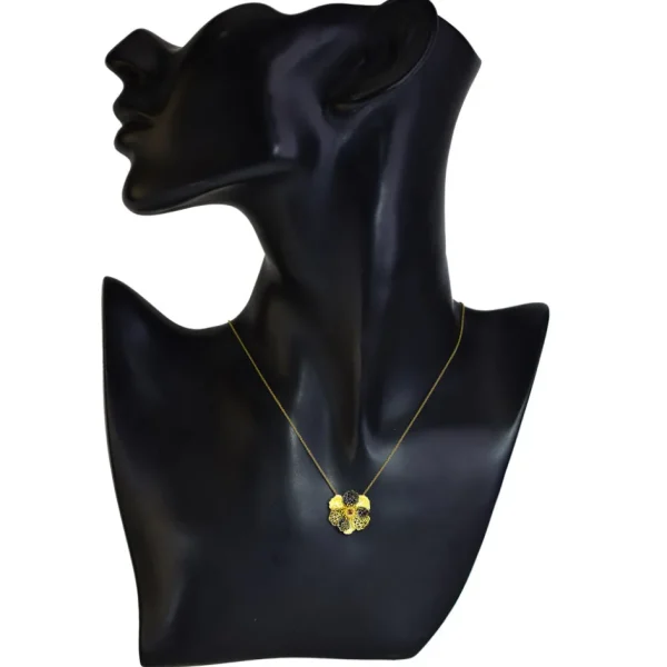 Pendants*Alex Soldier Gold Baby Coronaria Pendant Necklace with Champagne Diamond