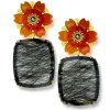 Stud Earrings*Alex Soldier Gold Blossom Convertible Earrings with Carved Carnelian