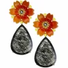 Sapphire Jewelry | Stud Earrings*Alex Soldier Gold Blossom Convertible Pear Earrings with Carved Carnelian