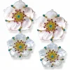 Citrine Jewelry | Pearl Earrings*Alex Soldier Gold Blossom Convertible Double Drop Earrings with Carved Mother Of Pearl
