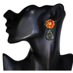 Sapphire Jewelry | Stud Earrings*Alex Soldier Gold Blossom Convertible Pear Earrings with Carved Carnelian