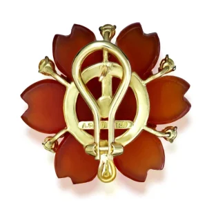 Sapphire Jewelry | Stud Earrings*Alex Soldier Gold Blossom Convertible Pear Earrings with Carved Carnelian