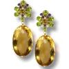 Drop Dangle Earrings*Alex Soldier Gold Blossom Drop Earrings with Citrine & Peridot