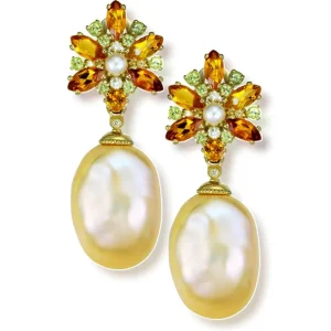 Pearl Earrings | Drop Dangle Earrings*Alex Soldier Gold Blossom Drop Earrings with Pearls