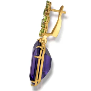 Drop Dangle Earrings | Amethyst Jewelry*Alex Soldier Gold Blossom Drop Earrings with Amethyst & Peridot