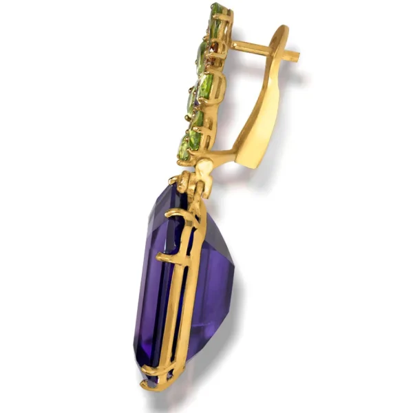 Drop Dangle Earrings | Amethyst Jewelry*Alex Soldier Gold Blossom Drop Earrings with Amethyst & Peridot
