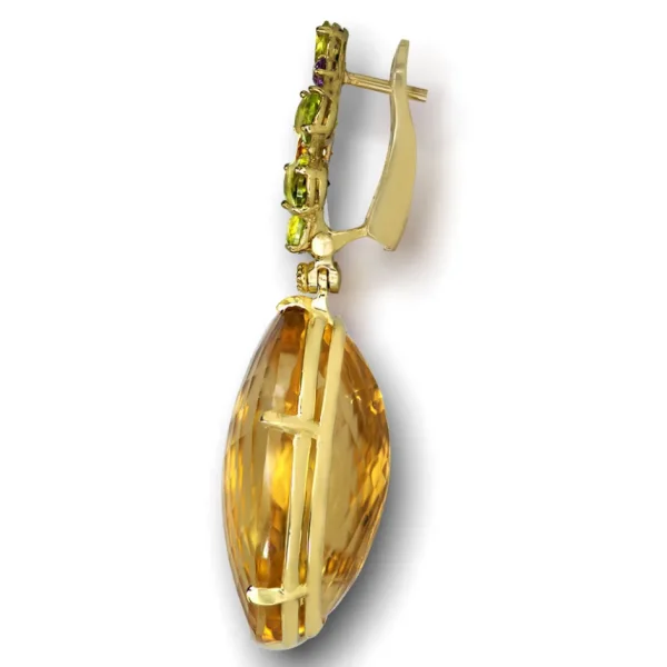 Drop Dangle Earrings*Alex Soldier Gold Blossom Drop Earrings with Citrine & Peridot