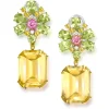 Stud Earrings*Alex Soldier Gold Blossom Earrings with Citrine & Lemon Quartz