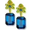 Stud Earrings*Alex Soldier Gold Blossom Earrings with London Blue Topaz