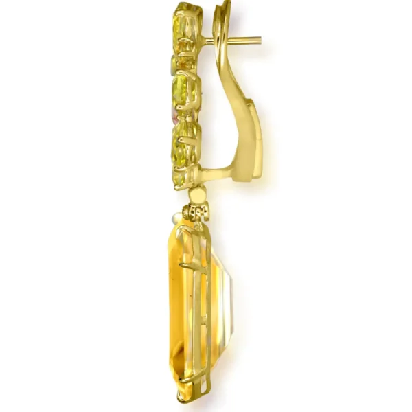 Stud Earrings*Alex Soldier Gold Blossom Earrings with Citrine & Lemon Quartz