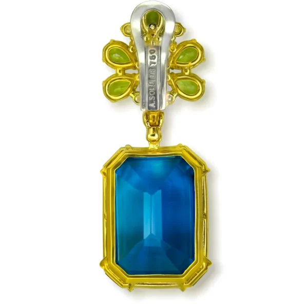 Stud Earrings*Alex Soldier Gold Blossom Earrings with London Blue Topaz