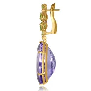Amethyst Jewelry | Sapphire Jewelry*Alex Soldier Gold Blossom Earrings with Light Amethyst & Peridot