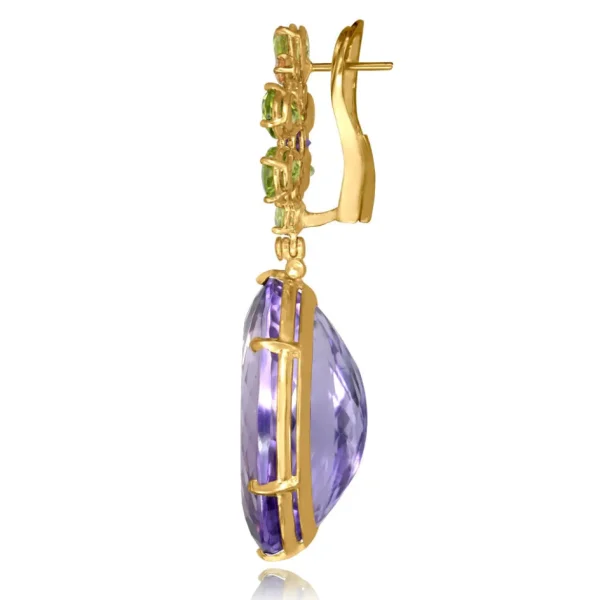 Amethyst Jewelry | Sapphire Jewelry*Alex Soldier Gold Blossom Earrings with Light Amethyst & Peridot