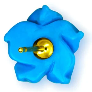 Stud Earrings*Alex Soldier Gold Blossom Earrings with Carved Turquoise & Topaz