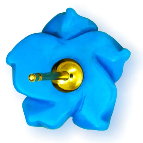 Stud Earrings*Alex Soldier Gold Blossom Earrings with Carved Turquoise & Topaz