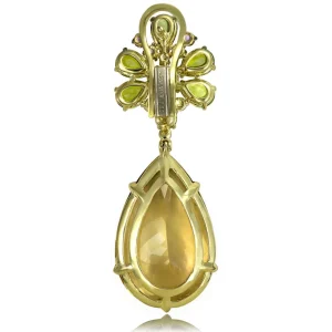 Stud Earrings*Alex Soldier Gold Blossom Pear Earrings with Champagne Quartz