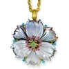 Pendants*Alex Soldier Gold Blossom Pendant Enhancer with Carved Mother Of Pearl