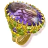 Amethyst Jewelry | Designer Rings*Alex Soldier Gold Blossom Ring with Light Amethyst & Peridot