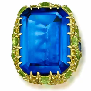 Gold Rings*Alex Soldier Gold Blossom Ring with London Blue Topaz