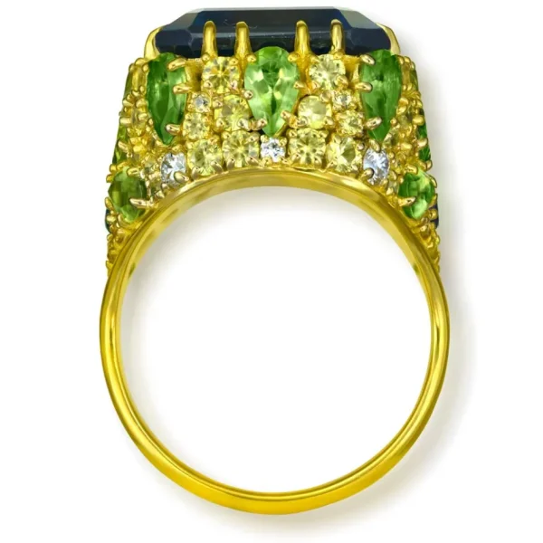 Gold Rings*Alex Soldier Gold Blossom Ring with London Blue Topaz