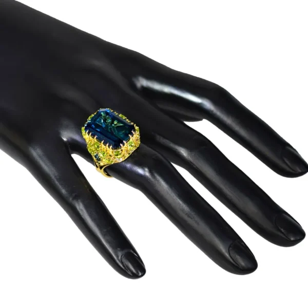 Gold Rings*Alex Soldier Gold Blossom Ring with London Blue Topaz