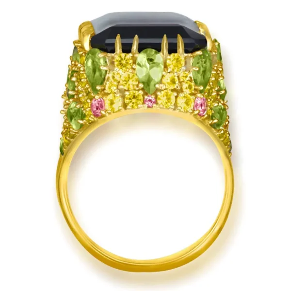 Gold Rings | Peridot Jewelry*Alex Soldier Gold Blossom Ring with Quartz, Peridot & Sapphire