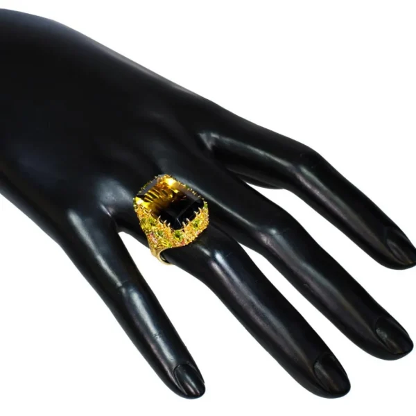 Gold Rings | Peridot Jewelry*Alex Soldier Gold Blossom Ring with Quartz, Peridot & Sapphire