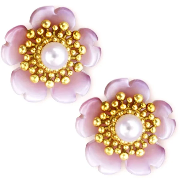 Pearl Earrings | Stud Earrings*Alex Soldier Gold Blossom Stud Earrings with Pearls