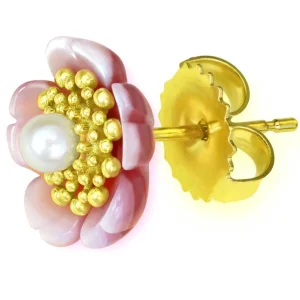 Pearl Earrings | Stud Earrings*Alex Soldier Gold Blossom Stud Earrings with Pearls