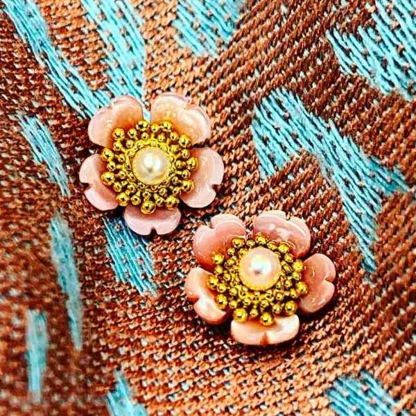 Pearl Earrings | Stud Earrings*Alex Soldier Gold Blossom Stud Earrings with Pearls