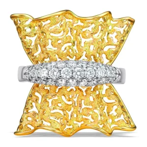 Designer Rings | Gold Rings*Alex Soldier Gold Bowtie Ring with Diamonds