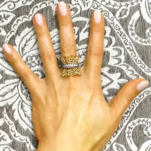 Designer Rings | Gold Rings*Alex Soldier Gold Bowtie Ring with Diamonds