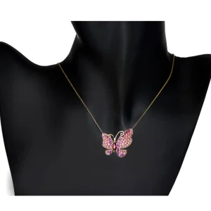 Pendants | Sapphire Jewelry*Alex Soldier Gold Butterfly Pin, Pendant with Pink Topaz & Sapphires