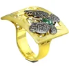 Designer Rings | Gold Rings*Alex Soldier Gold Butterfly Ring with Tourmaline