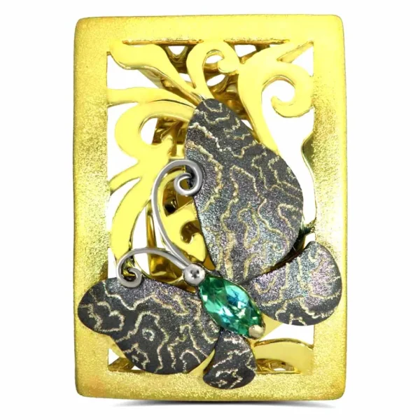 Designer Rings | Gold Rings*Alex Soldier Gold Butterfly Ring with Tourmaline