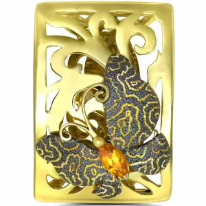Gold Rings*Alex Soldier Gold Butterfly Ring with Citrine