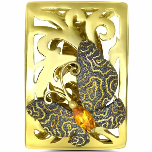 Gold Rings*Alex Soldier Gold Butterfly Ring with Citrine