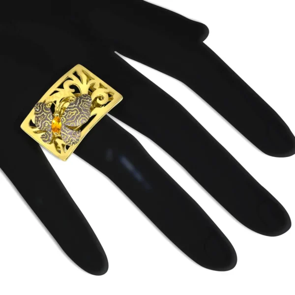 Gold Rings*Alex Soldier Gold Butterfly Ring with Citrine