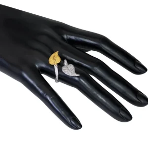 Gold Rings | Designer Rings*Alex Soldier Gold Bypass Leaf Ring with Diamonds