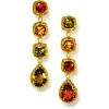 Drop Dangle Earrings*Alex Soldier Gold Byzantine Long Drop Earrings with Tourmalines