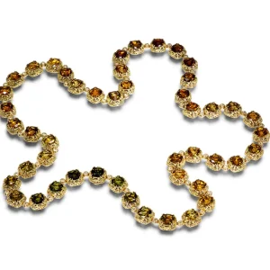 Tourmaline Jewelry*Alex Soldier Gold Byzantine Necklace with Tourmalines and Diamonds