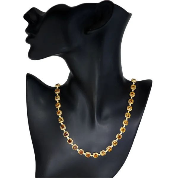 Tourmaline Jewelry*Alex Soldier Gold Byzantine Necklace with Tourmalines and Diamonds